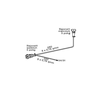 Adaptateur pour 3e feu stop 0,2 m + sortie DC 0,2 m, 5 pol. baïonnette