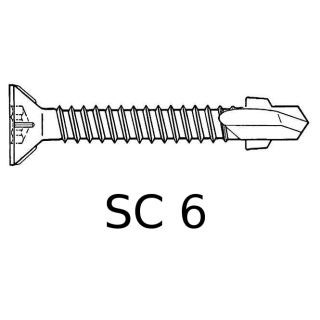 Vis de perçage spéciales Torx galvanisées SC6