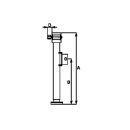 Pied de support avec raccord hexagonal, tube Ø 57 mm, charge dappui 1300 kg, A 560 mm, B 406 mm, course 375 mm