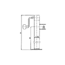 Pied de support avec manivelle, galvanisé, tube Ø 60 x 4 mm carré A 415 mm, B 280 mm, course 240 mm