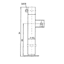 Pied de support avec raccord hexagonal, galvanisé, tube Ø 60 x 4 mm, carré A 415 mm, B 280 mm, course 240 mm