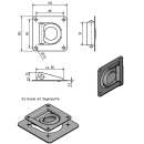 Anneau darrimage & ressort de rappel 105 x 105 mm 800 daN Inox