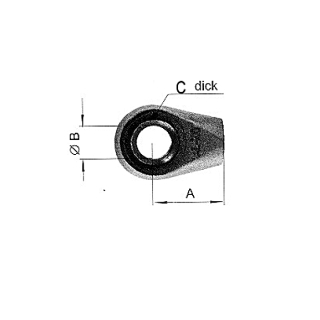 Œillets pour ressorts à gaz (ronds) B 8,1 mm A 16 mm F M8