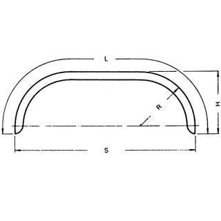 Profilé de garde-boue double essieu 12/40 B220 R375 L1980 S1550 H375