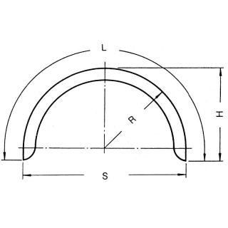 Profil de garde-boue à un essieu 12/40 B220 R375 L1210 S750 H390