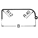 Profil de garde-boue mono-axe 12/40 embase angulaire embase angulaire B260 L1240 S800 H370