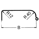 Profilé de garde-boue double essieu 12/40 B220 L1995 S1550 H380