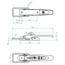 SPP - serrure excentrique, ZB-01, 210 mm, support rond, galvanisé