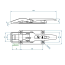 SPP - verrou à languette, ZB-09, 267 mm, support plat, galvanisé