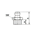 Graisseur conique 180 ° H1 M6 x 1.0 SW 7