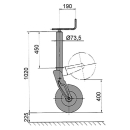 Roue de support 1500 kg Farm Wagon semi-automatique, amorcée