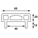 Caoutchouc de support avant pour profilé en U de 40 mm non percé