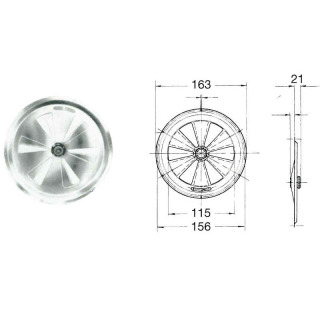 Rosace de ventilation rotative Ø 163 mm