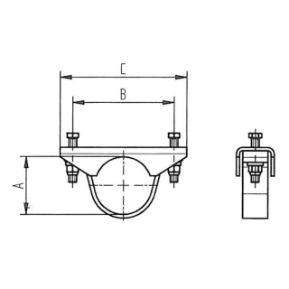 Bloc support AL-KO pour le serrage du tube de timon rond Ø 70mm