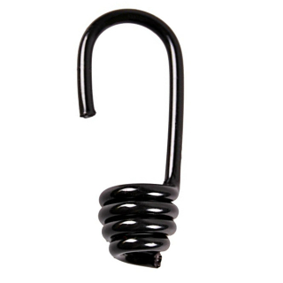 Crochet en spirale pour corde de 6 mm, noir, revêtement plastique