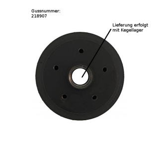 Tambour de frein ALKO: 230 x 50, connexion de roue: axe 112 x 5 trous