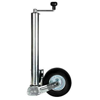 Roue de support 400 kg, tube Ø 60 mm galvanisé autom. klappb. Bride universelle