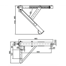 Winterhoff - support rotatif, 500 kg, gauche, longueur 480 mm, hexagonal 19 mm