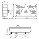 Multipoint 5 LED clignotant frein arrière droit RFS KZL, connexion à baïonnette