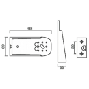 Support de suspension pour Flexipoint I et Squarepoint, droit de 150 mm de long.